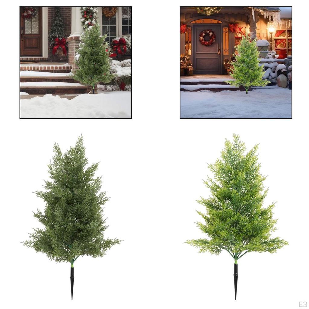 20 Inch Christmas Artificial Tree with Faux Plants PP Material Versatile Decorative Rustic