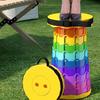 Verdickter verstärkter Klapphocker Outdoor Reise tragbare Hocker Multifunktionaler robuster Teleskop-Hocker verstellbare Höhe Camping Angelstuhl