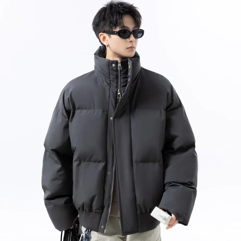 Winter Men Cotton-Padded Jacket Men Parkas Thick Warm Coat Mens Stand Collar Casual Parka Women Fashion New Streetwear Outerwear