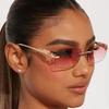 New Frameless Rectangular Glasses Y2K High-End Fashion Eyewear for Men and Women Suitable for Street Photography Parties