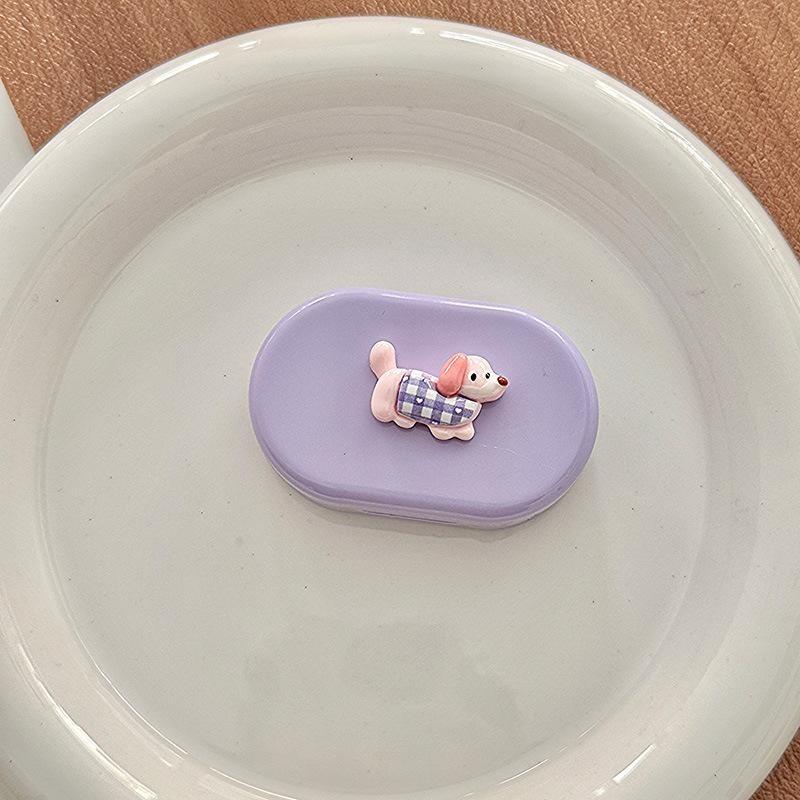1pc Ins Letter Print Contact Lens Case Contact Lens Companion Box Beauty Eye Box Portable Contact Lens Box with Mirror Tweezers