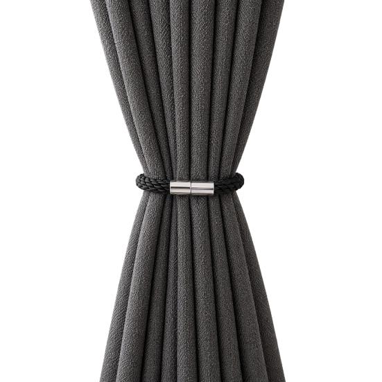 Strong Magnetic Curtain Tieback, Decorative Modern Rope Tie Back Buckle for Drapes, Window Curtain Holdback for Home Bedroom Office