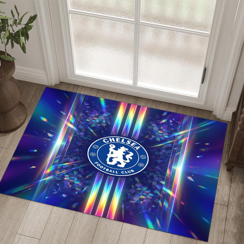 Tappeto in Velluto di Cristallo Design Chelsea FC Accogliente Non?Tappeto Stampato Antiscivolo per Camera da Letto Soggiorno Ingresso