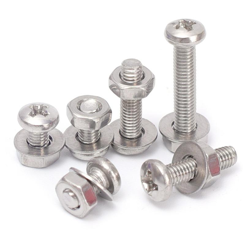 640/320pcs M3 Stainless Steel Hexagon Hex Socket Screw Nut Set Flat Round Caps Head Bolt Assortment Kit Allen Bolts Set Hardware