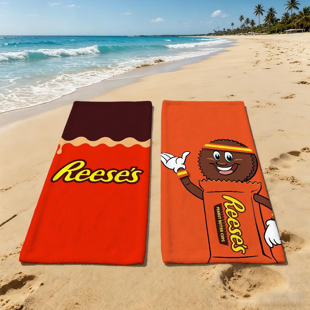 E-Reeses-ES Logo Chocolate Towel For Outdoor Camping Beach Towel Super Absorbent Quick-Drying Summer Towel