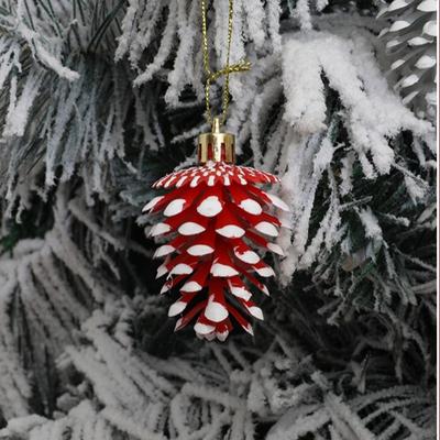 6 ks/krabička Ozdoba na vánoční stromeček šiška DIY řemesla Malovaná Nový rok Vánoční dárky Krabičky Přívěsek Závěsná ozdoba Plast