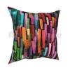 Multicolored Watercolor Stripes Pattern Pillow Case Printed Home Soft DIY Pillow Cover Multicolor Colors Pattern Pattern