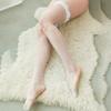 1 Pair Fishnet Thigh High Stockings Women Ruffled Lace Top Over Knee Socks Sexy Female Stay Up Hosiery Lingerie Clubwear