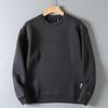 Original Foreign Trade Autumn New Model Air Layer Fabric Comfortable Versatile Round Neck Pullover Solid Color Long Sleeve Base Sweatshirt for Men