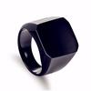 Men Ring Jewelry Anel Simple Ornaments Rings Square Big Width Signet Rings Titanium Steel Gifts Ring