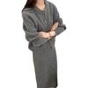 Double zipper sweater skirt two-piece set women's casual loose autumn and winter new skirt knitted cardigan