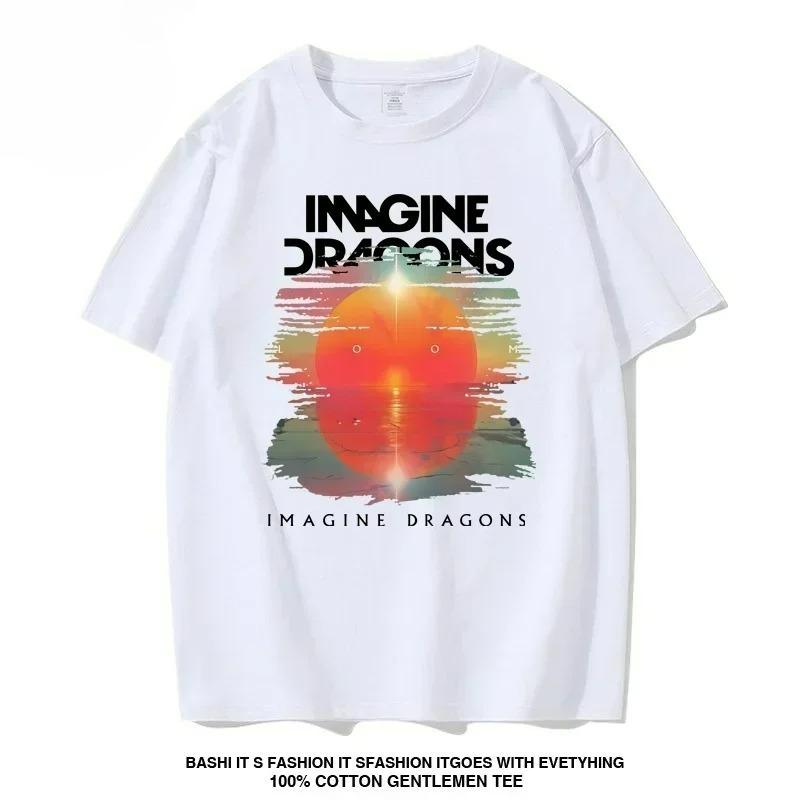 

Imagine Dragons Loom Hip Hop Sports Music Street Summer Loose Men Women Short Sleeve T-shirt Couple Style 2025 Summer Casual Top 4XL
