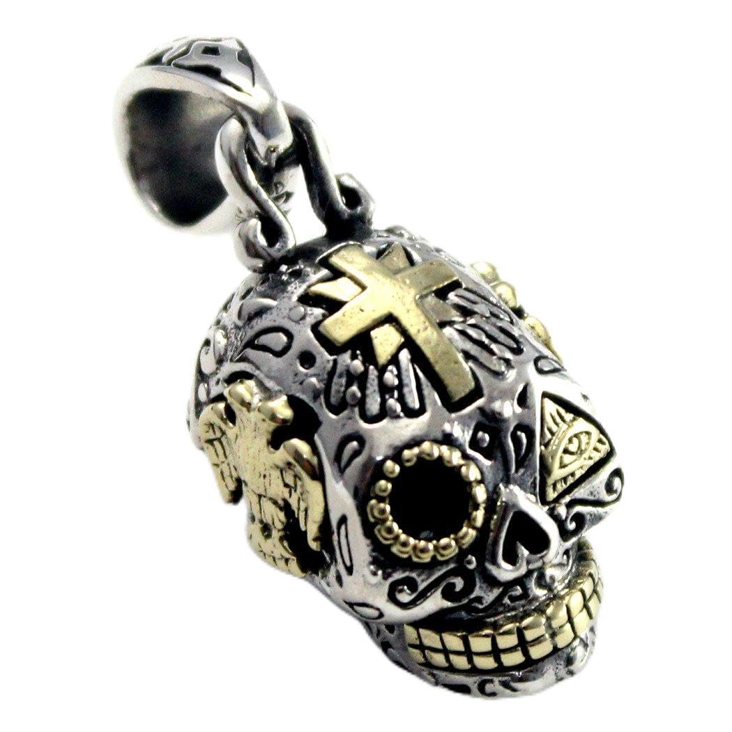 goodvibrations Mexican Skull, Eye of Providence, One-Eyed Skull Pendant, Silver