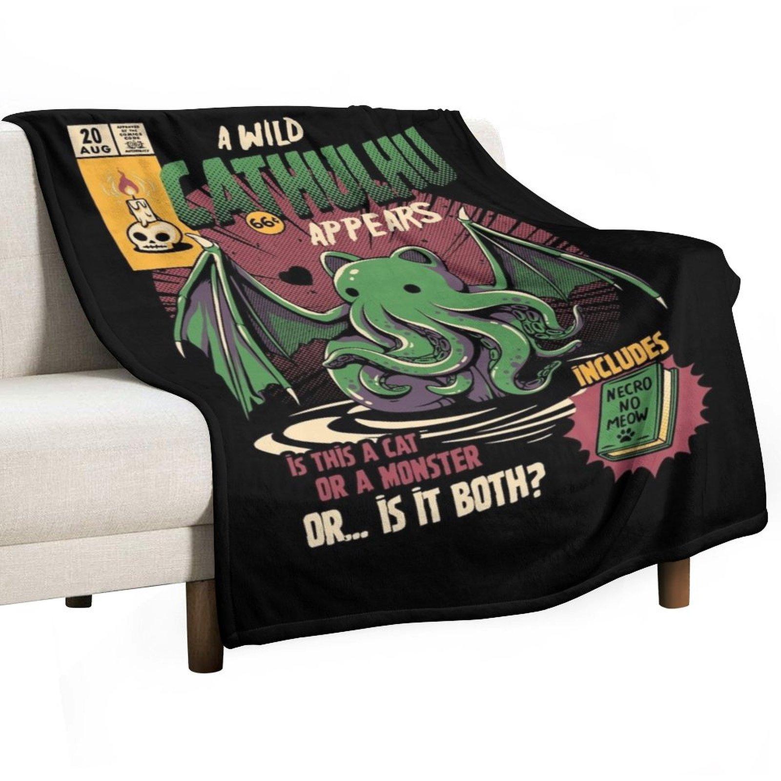 Cathulhu Throw Blanket Cute for winter Luxury Designer anime Blankets 30x40in
