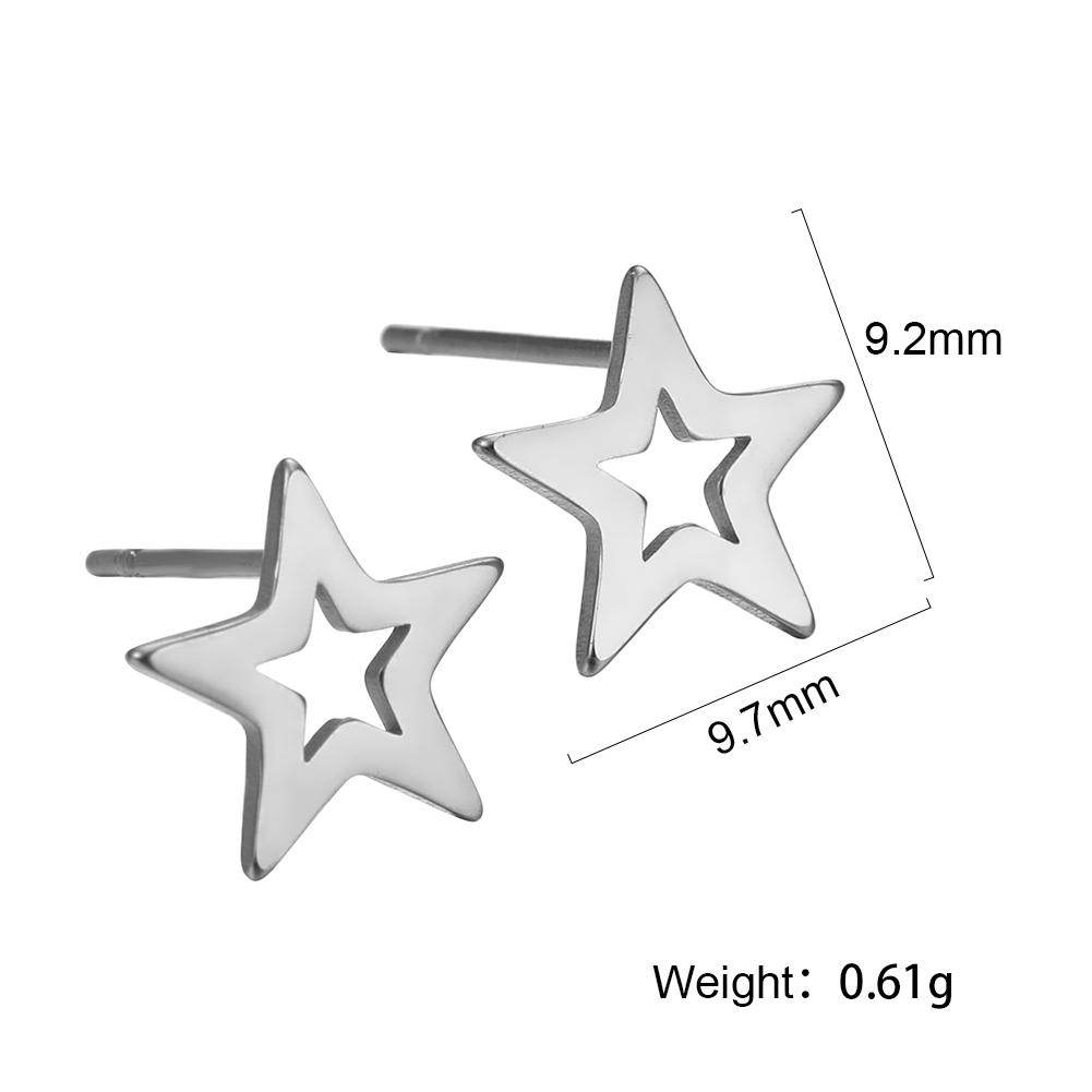 Geometric Stud Earrings Women Stainless Steel Round Square Oval Hexagon Star Triangle Rectangle Trend Jewelry Gifts