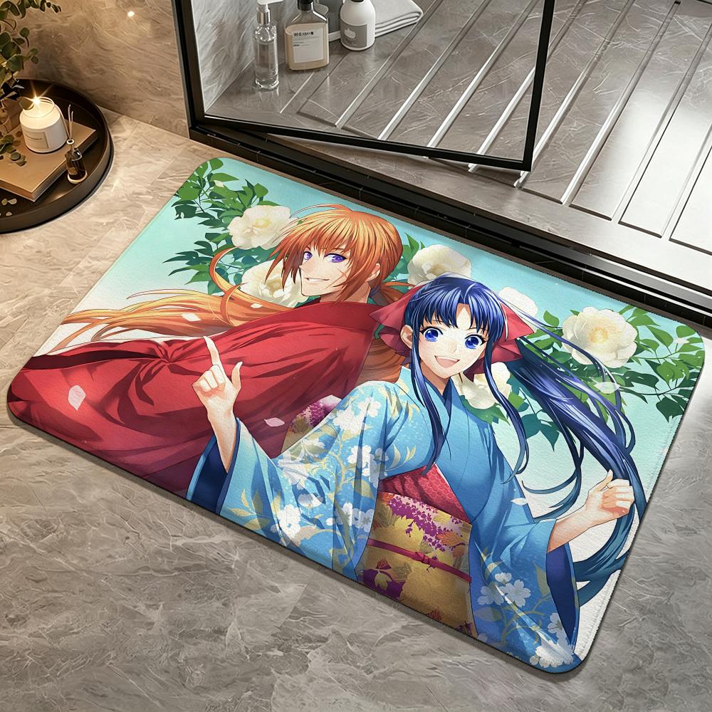 Rurouni Kenshin Floor Mat Bedroom Carpet, Bathroom Foot Mat, Doormat, Non-Slip Absorbent Multi-Use