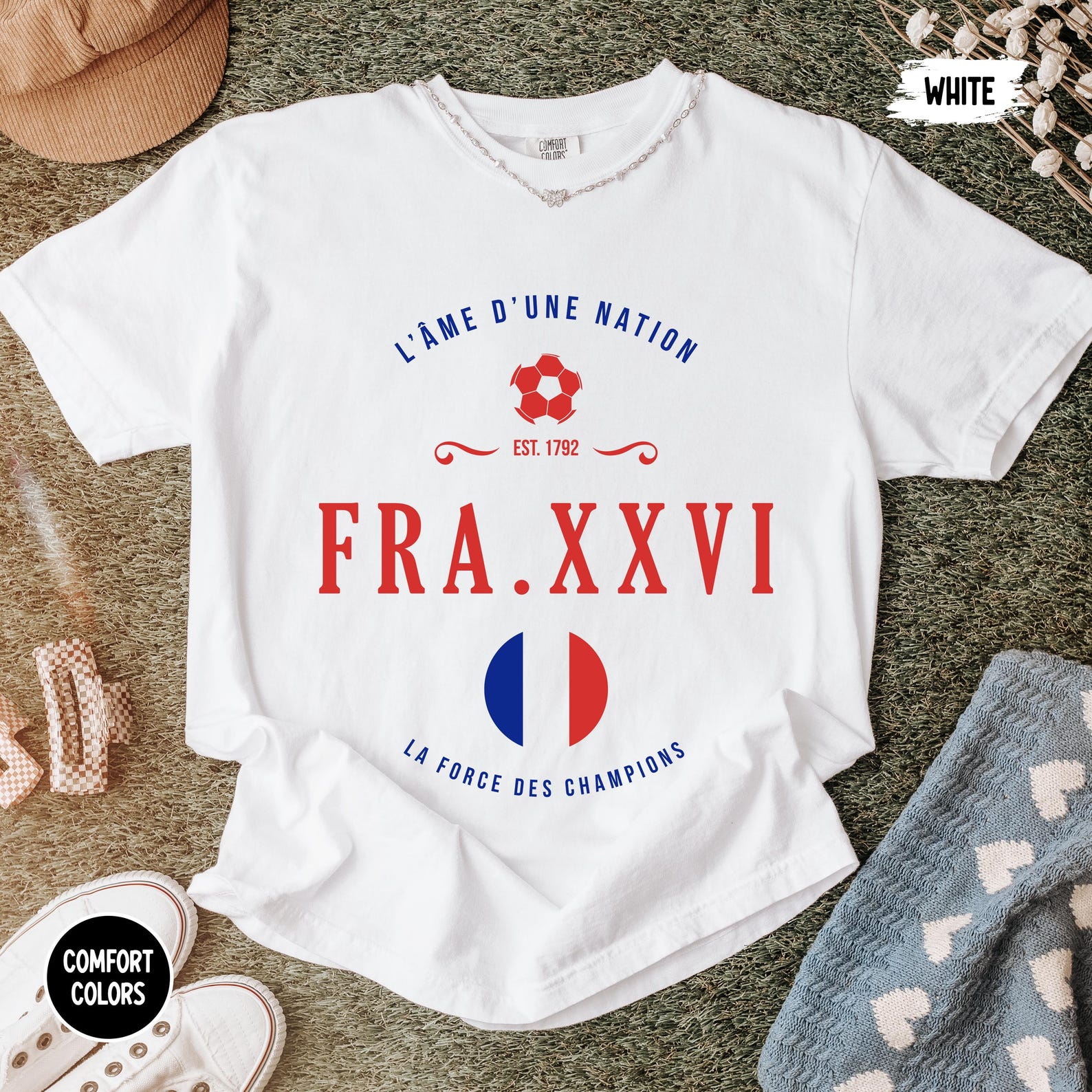 France Soccer Shirt FRA XXVI, Vintage Football Tee, Comfort Colors Graphic Shirt, World Cup 2026 France Fan Gift, Les Bleus Tee L