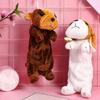 Lovely Animal Pencil Bag Plush Cartoon Dog Pencil Case Pen Bag Large Capacity Pen Organizers Cosmetic Bag