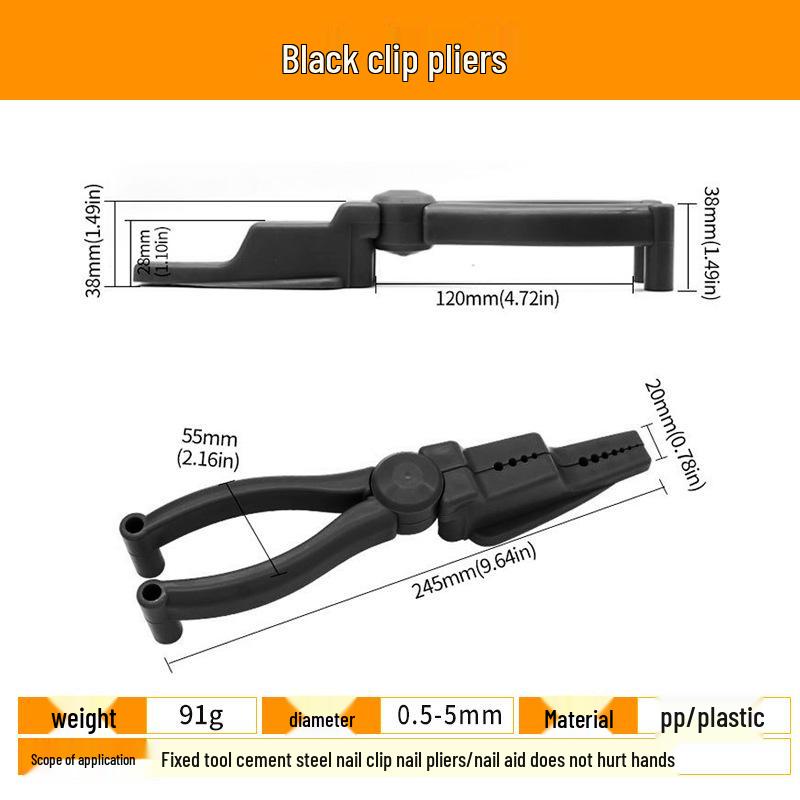 Nagelzange mit Anti-Hammer-Vorrichtung & Nagelfixierhilfe für sicheres Betonnageln