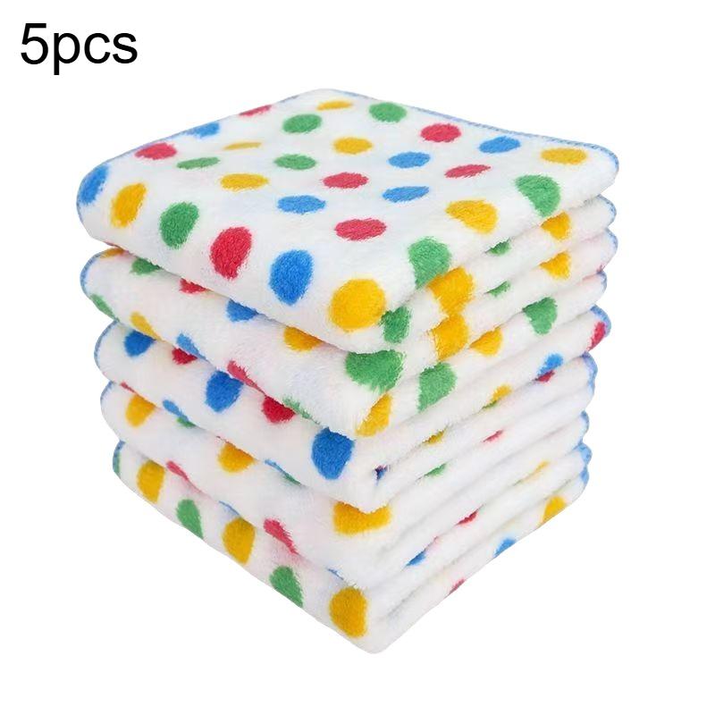

5pcs Ultra-Fine Fiber Round Polka Dot Cloths Thick Hanging Cute Kitchen Cleaner Kitchen Bathroom Car Outdoor Cleaning Towels
