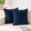 2 Pieces/set Cozy Soft Corduroy Pillowcase Velvet Texture Reversible Sided Throw Pillow Striped Design Cushion Cover Living Room