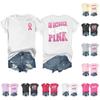 Women's Breast Ribbon Printed Casual Short Sleeve