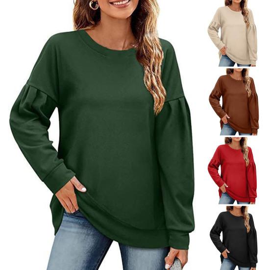 

Женская блузка с круглым вырезом и длинными рукавами, свободная посадка, женская весна-осень