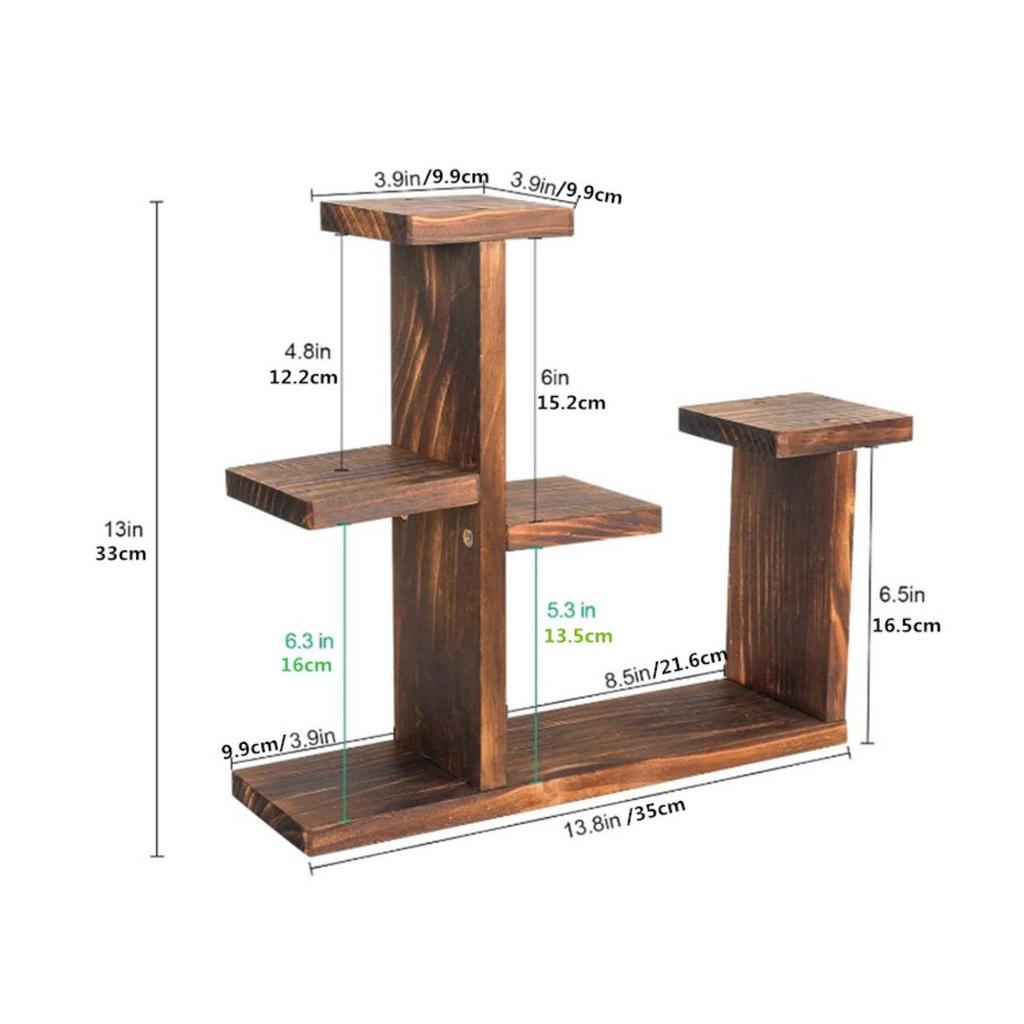 Stand Wood Wooden Tiered Plant Indoor Use Display Shelf for Living Room, Balcony