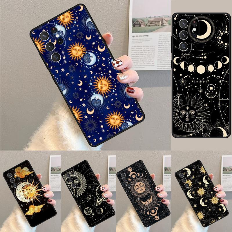 Sun Moon Face phone case Cover For Samsung Galaxy S24 S25 Ultra S21 S22 Ultra S10E Note 10 Plus Note 20 FE S23