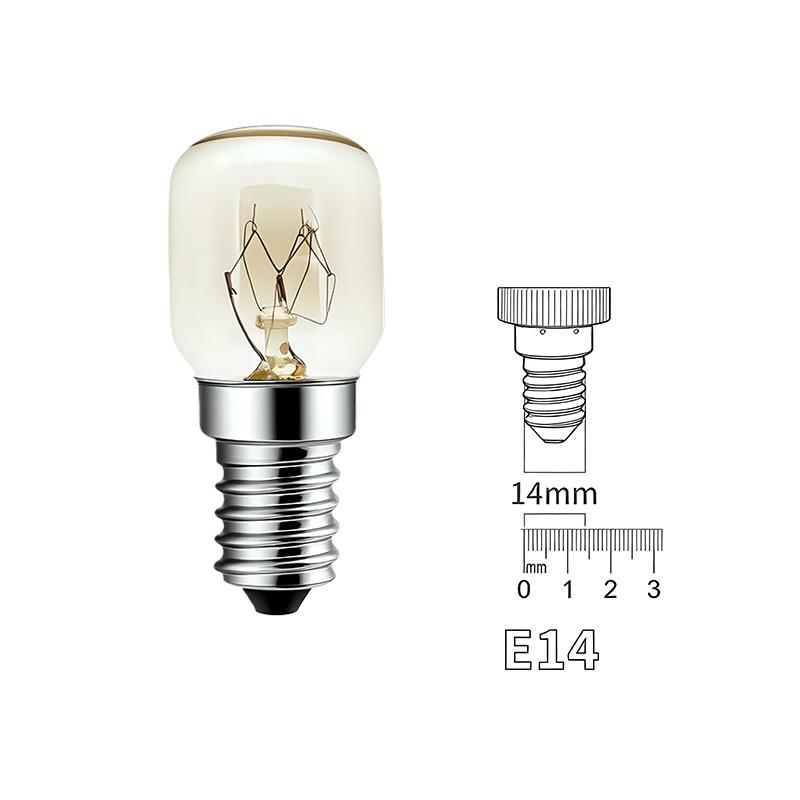 3-Pack E14 25W Oven Light Bulbs - 300°C Heat Resistant Appliance Lamp for Oven, Microwave, Cooker, Fridge - 220V Clear SES Bulbs
