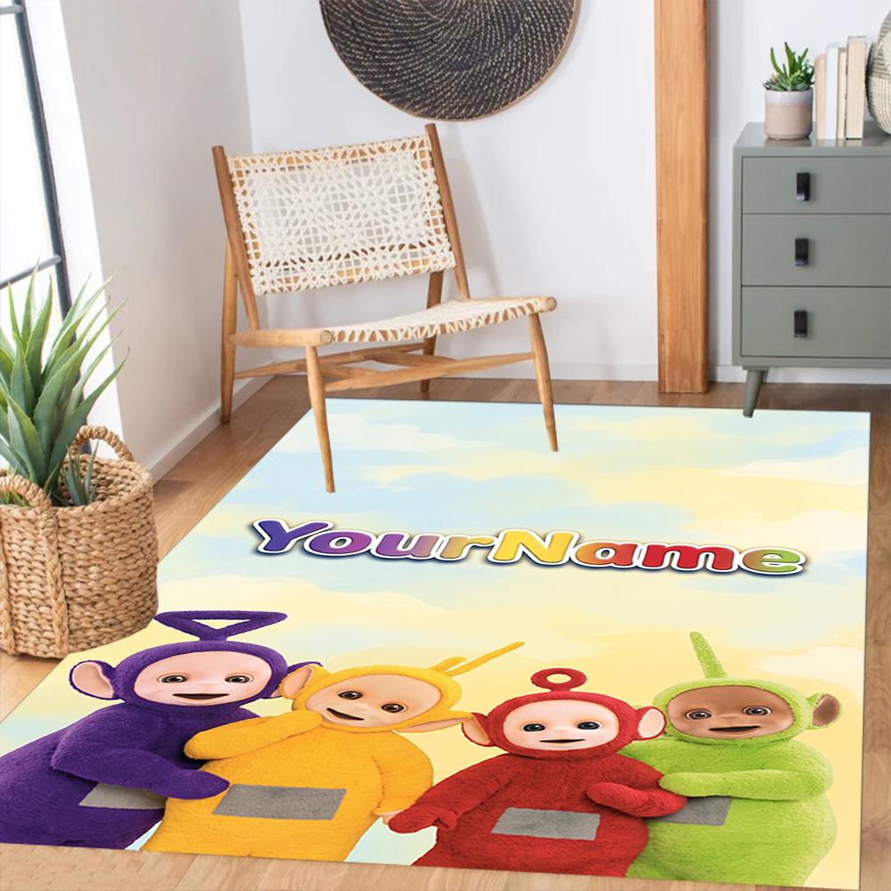 Teletubbies Customized Name Carpet Suitable for Entryway Decorate room Outdoor Game Room Antislip Carpet Decorate Offices Gift for Festivals