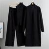 Autumn And Winter Lazy Temperament Knitted Suit Sleeveless Vest Sweater Cardigan Pants Three Piece Set