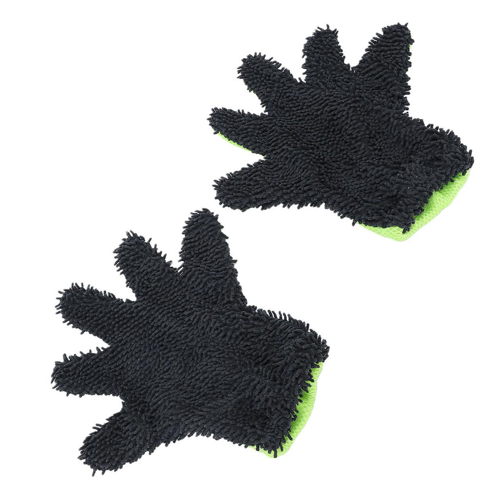 5 Finger Car Wash Mitts Multifunctional Double Sided Chenille Microfiber Car Cleaning Gloves for Cleaning Wheel