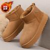 Snow boots, sub-zero winter velvet warm cotton shoes, fur integrated winter bread shoes