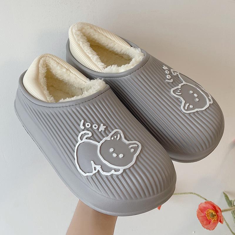 Bag heel household cotton slippers household autumn and winter thick-bottomed warm slippers non-slip stall cotton mop
