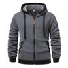 Men's Slim Fit Color Block Hooded Zip Sweatshirt Jacket for Spring/Autumn