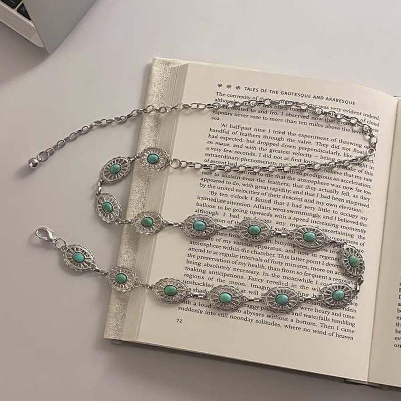 Bohemian Style Butterfly Blue Water Diamond Waist Woven Handmade Wooden Bead Belts Y2K Retro Belt Waist Chain Accessory Skirt
