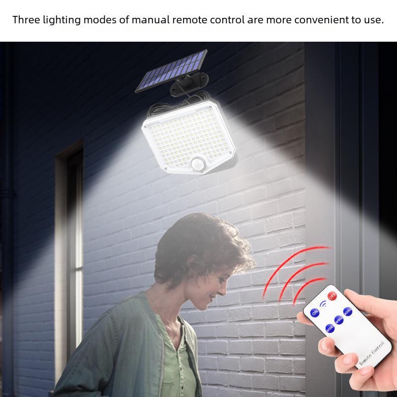 Solar Motion Sensor Wall Lamp: Waterproof Outdoor Lighting for Gardens, Garages, and Streets