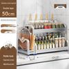 2-Tier Stainless Steel Kitchen Countertop Organizer with Chopping Board Holder