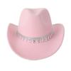 Hat Wool Jazz Top Hat Western Cowboy Flash Diamond Bridal Hat European and American Festival Top Hat