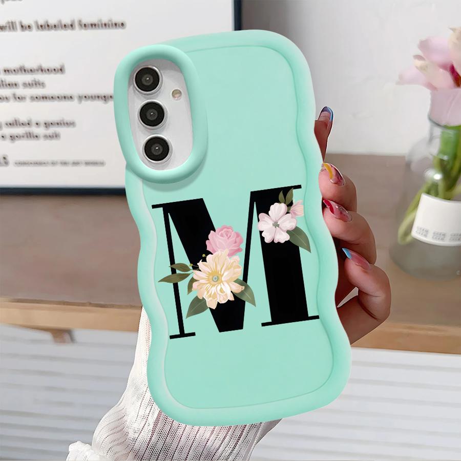 Flower Letters Case for Samsung Galaxy A14 A52 A11 A16 A21s A12 A13 A15 Soft Phone Cover A06 A33 A04 A23 A22 A03 A05 A53