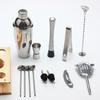 14Pcs/Set Party Bar Professional Bartender Kit Mixer 550ml Shaker Bar Set Premium Barware Tool Supplies with Wood Frame
