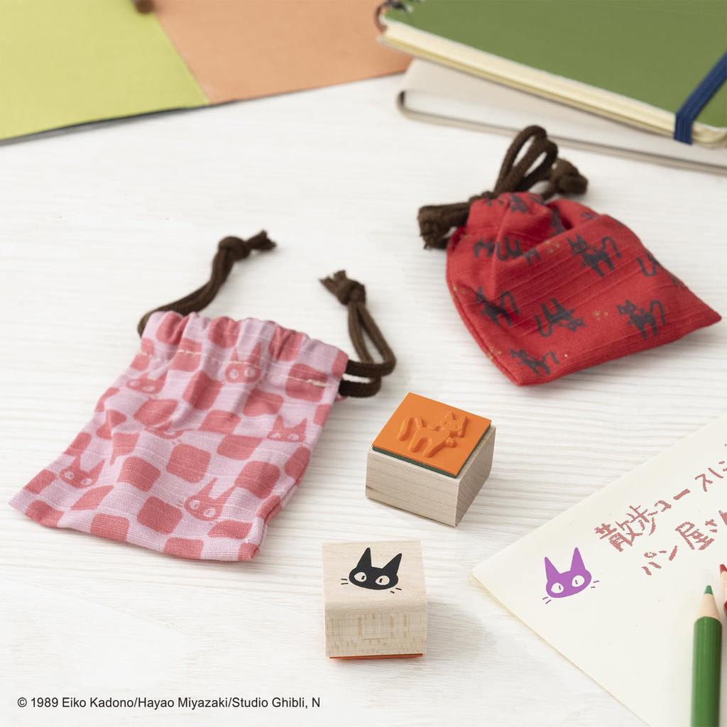 Beverly Ghibli Totoro Stamp Drawstring Purse Stamp Totoro and Arabesque Pattern TSW-175