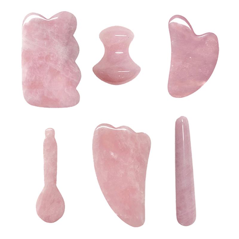 Rose Quartz Gouache Scraper For Face Natural Jade Stone Pink Quartz Gua Sha Scraping Board Acupuncture Health Massage Face Lift