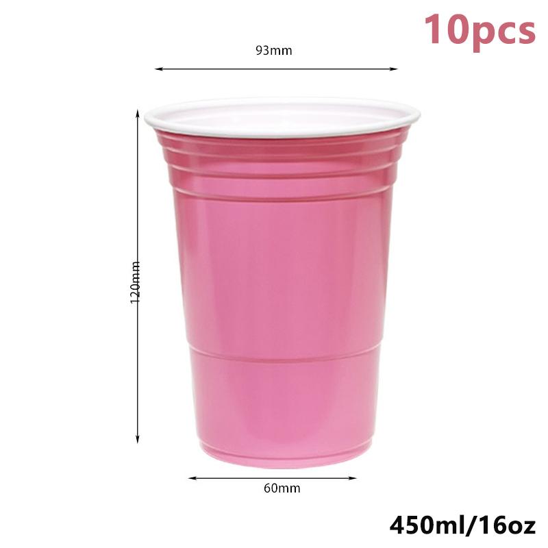 10Pcs 450Ml Colorful Disposable Plastic Cup Beer Pong Cup Redcups Cup For Graduation Party Or Bar Game Company Party