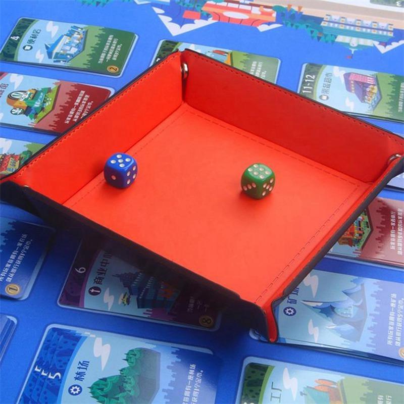 PU Leather Bedside Storage Tray Folding Desktop Organizer