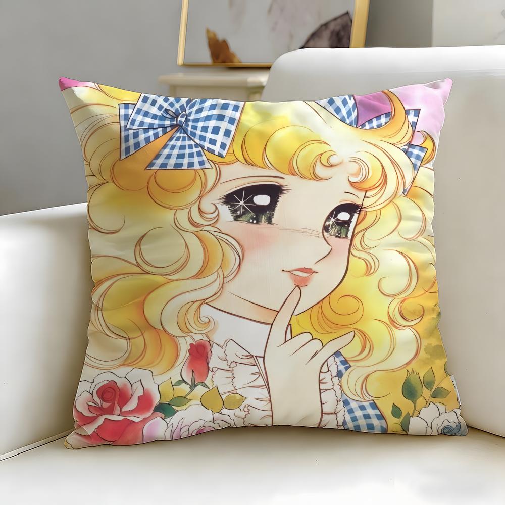 classic anime Candy Candy Cushion Cover Soft & Easy-Wash Pillow Case – Versatile for Couch, Bed, Travel and Office