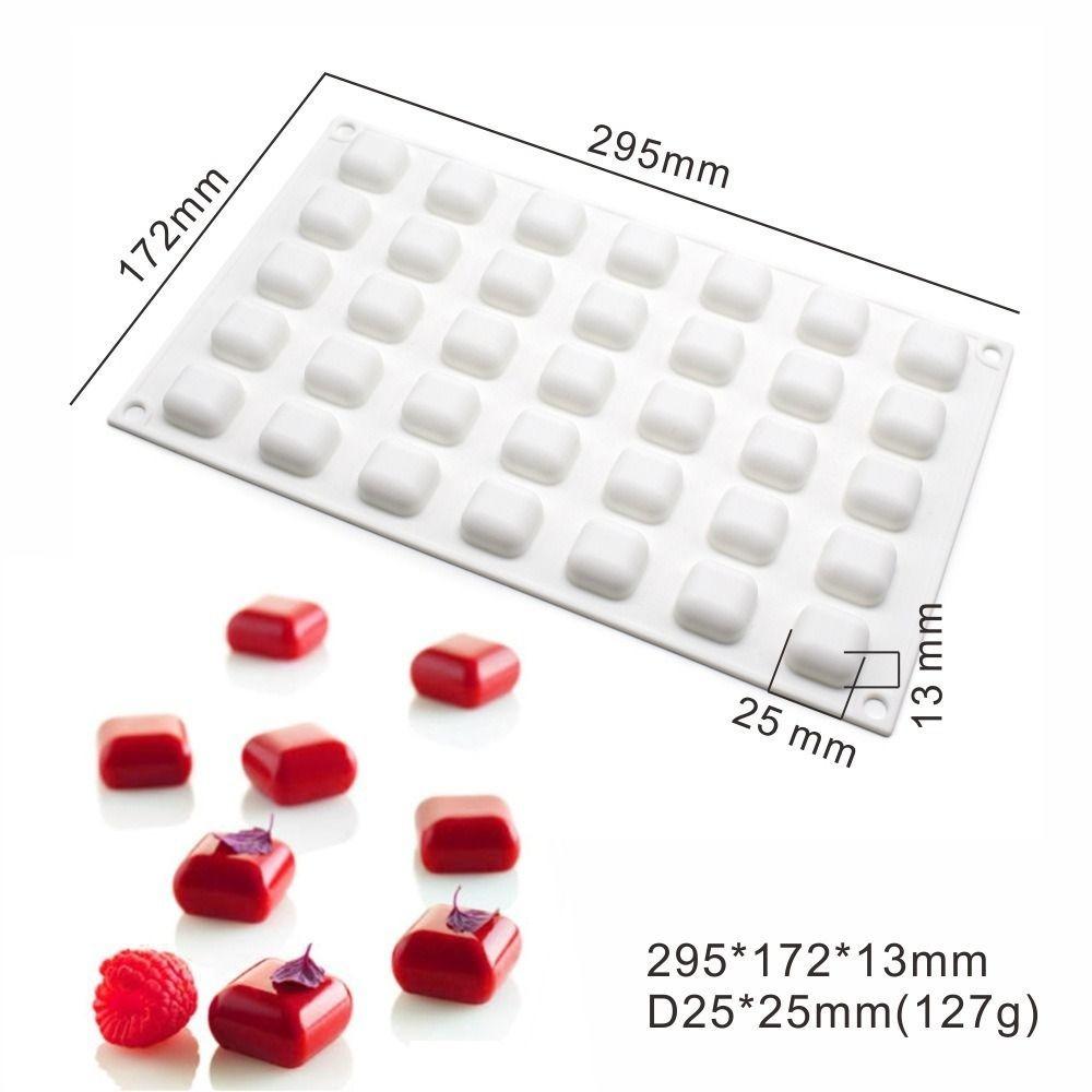 

8/35 Cavity 3D Square Mousse Cake Mold Food-Grade Silicone Heat-Resistant French Pastry Baking Mold DIY Reusable