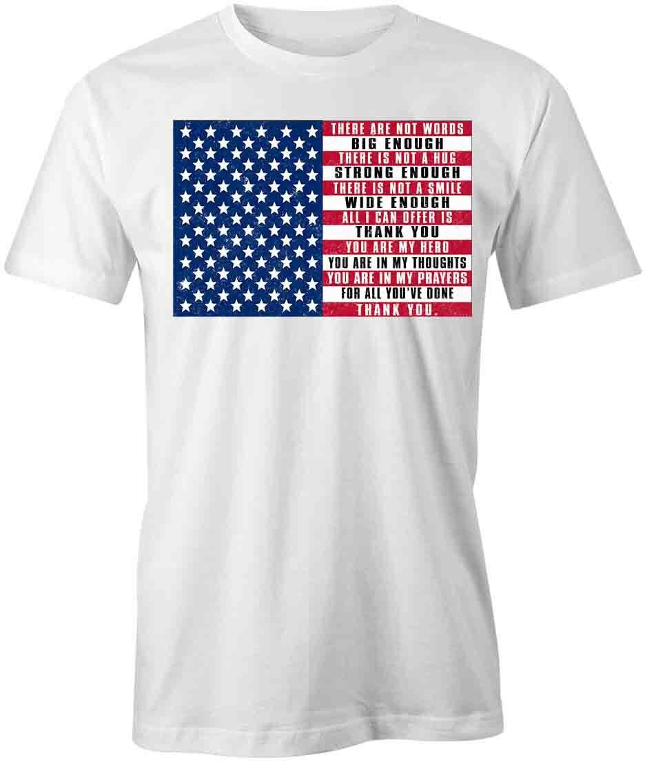 FLAG THANK YOU TShirt Tee Short-Sleeved Cotton CLOTHING AMERICAN S1WCA223 L