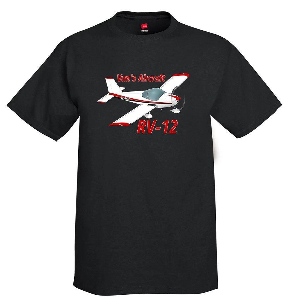 Van s Aircraft RV-12 (Red/Black) Airplane T-Shirt - Personalized w/ Your N# 3XL